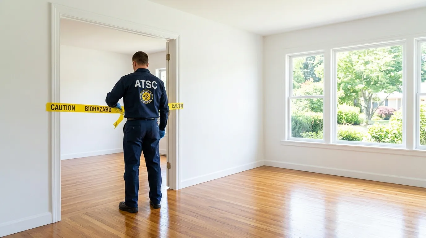 Certified biohazard cleanup crew performing Decomposition Cleanup in Cleveland